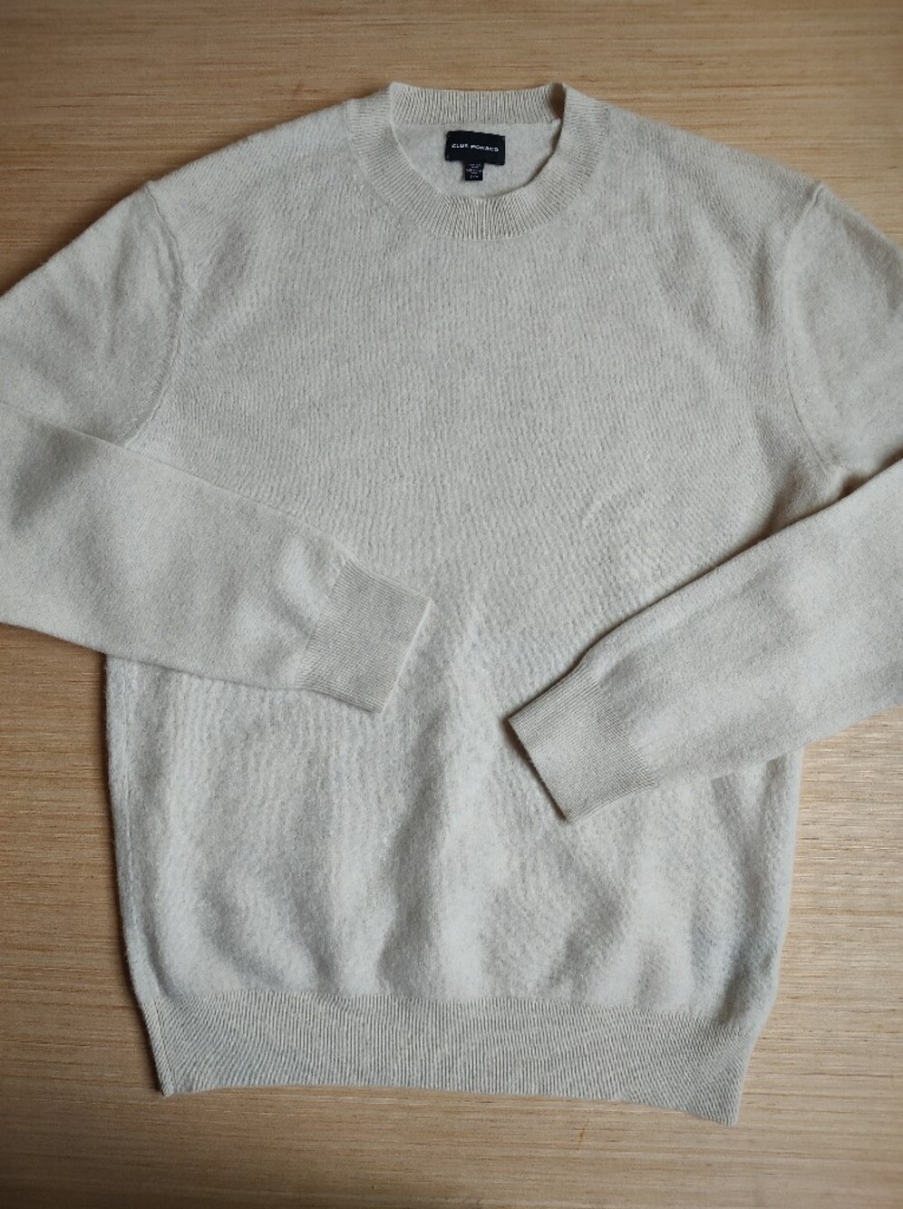 Club Monaco Wool Sweater Pullover Cream Crew Neck Knit Men's Size S Classic
